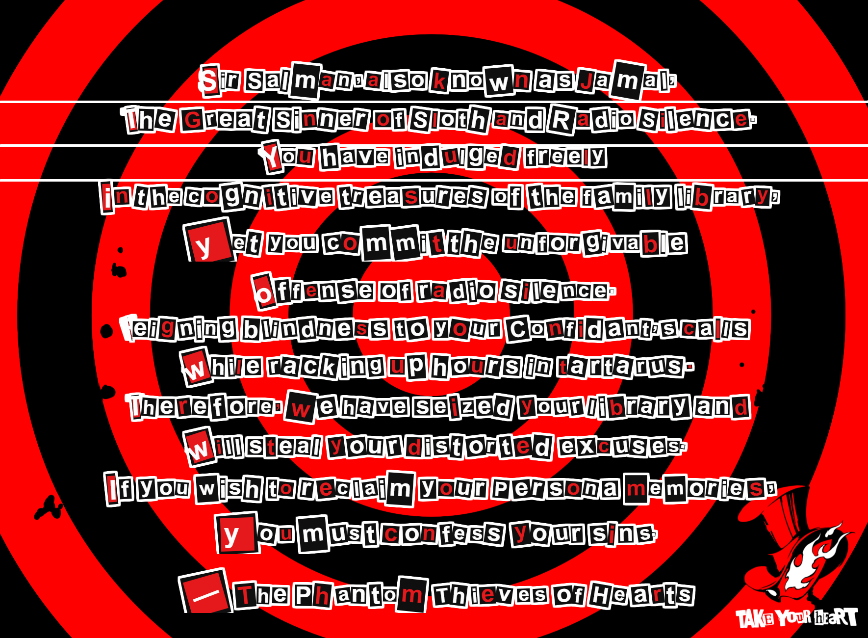 Persona 5 Calling Card: Sir Salman